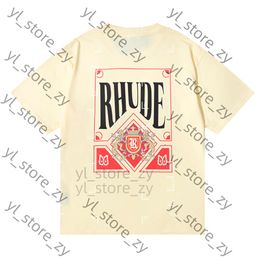 Rhude T Shirt Mens Designer T Shirt Rhude Casual Shirts Mantees Short Sleeves Top Sell Luxury Men Hip Hop High End Fashion Lightweight Breathable Clothes 7985