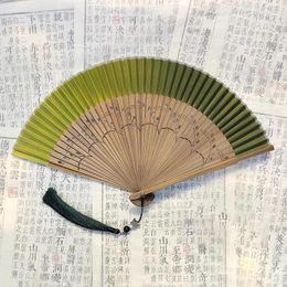 Decorative Figurines Cute Hand Festival Folding Fan Foldable Chinese Personalised Bamboo Portable Ventilador Portatil Decoration