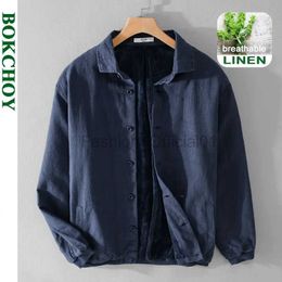 Men's Jackets 2024 Spring New Velvet Casual Linen Jackets for Men Clothing Loose Simple Solid Colour Streetwear Men FY206 d240429
