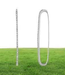 Andywen 925 Sterling Silver Pave Earbar Earcuff Inget piercingklipp på örhängen Öronstång manschetter Kvinnor Lyxiga smycken 2106081845467