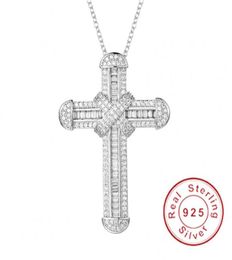 925 Sterling Silver Exquisite Bible Jesus Pendant Necklace for Women Men Crucifix Charm Created Moissanite Jewelry236R8646754