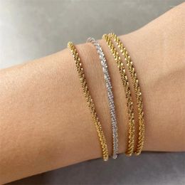 Link Bracelets Classic Chain For Women Trend Gold Plated Stainless Steel Cuban Bracelet Trendy Woman Gifts Jewelry