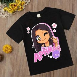 T-shirts Aphmau T-shirt Kawaii Princess Girls T-shirt Printed Childrens Clothing Cartoon Anime Boys and Girls Shirt Cat Print Summer Top T-shirtL2404