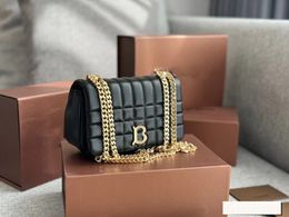 Designer bag womens men gold buckle letter single shoulder bag wallet envelope bag handbag bag Genuine Leather Black Mini Original Crossbody bag Chain shoulder