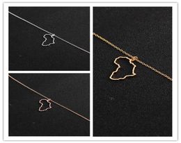 30PCS Outline African Country Map Necklaces Continent Egypt South Africa Kenya Nigeria Ethiopia Profile Charm Pendant Chain Women 4794553