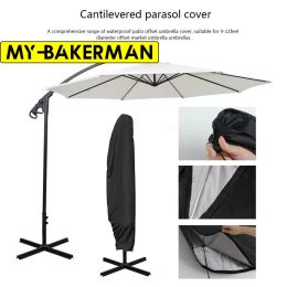 Gear Waterproof Oxford Cloth Outdoor Banana Umbrella Cover Garden Patio Cantilever Parasol Rain Cover Sunshade Umbrella Dust Cover