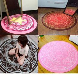 Carpets 6080100CM Cartoon Round Carpet Cardcaptor Sakura Magic Circle Rug Computer Chair Mat2902680