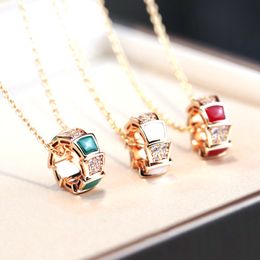 Snake Scale Designer Necklace Women Gemstone Gold Plated 18K T0P Quality Fashion Luxury Jewellery Classic Style Gift for Girlfriend