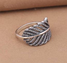 925 Sterling Silver Rings Light As A Feather Clear Cz Wedding Fashion Jewelry Compatible with European 2112171393632