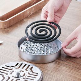 Bottles Stainless Steel Nail Toothed Mosquito Coil With Cover Ash Tray Creative And Portable Decoration