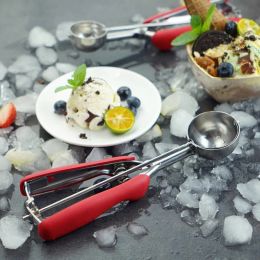 304 Stainless Steel Thickened Ice Cream Scoop Tools Non-Stick Spoon Fruit Ball Digger Cookie Scoops Stack Mould Baller Dessert Cake Spoons Kitchen Bar DIY 2024429