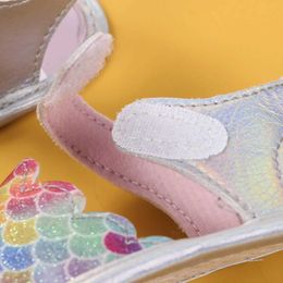 Sandals Baby sandals childrens fish scale pattern anti slip shoes summer walking shoes 3-9 months oldL240429