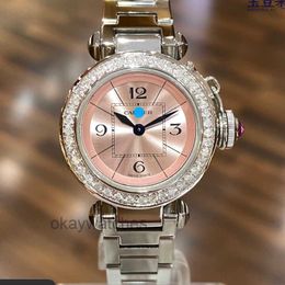 Unisex Dials Automatic Working Watches Carter Womens Watch Pasha Rear Diamonds 27mm Quartz W3140008