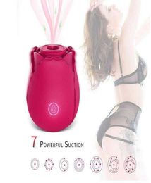 Sex Toy Rose Flower Clitoris Stimulation Vibrator with 7 Intense Suction Masturbator Clitoral Brush Breast Massage Vibrating Sex T1565876