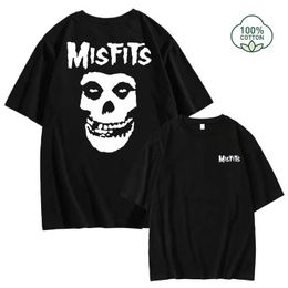 Men's T-Shirts 2023 New Mens 100% Cotton High Strt Fashion Leisure Fun Skull Print Pattern High Quality Top Strt Fitness S-4XL Y240429