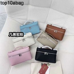 loro piano bag Loro * lp bag L19 lunch box bag pianaly top layer cowhide handbag simple and fashionable one crossbody makeup bag