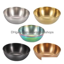 Bowls Stainless Steel Round Seasoning Dishes Connt Cups Sushi Dip Small Dish Bowl Saucers Mini Appetizer Plates Drop Delivery Home Gar Dhy5J