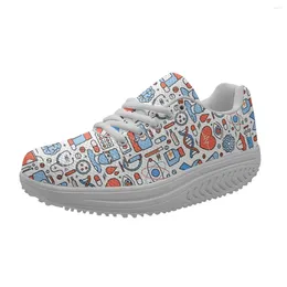 Casual Shoes Fashion Women Flats Cartoon Dentisit Pattern Breathable Mesh Female Sneakers Work Comfort Tenis Masculino