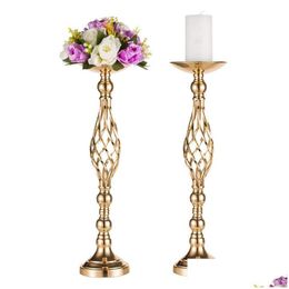 Candle Holders Retro Metal Crafts Candlestick Wedding Arrangement Home Decoration Ornament Drop Delivery Garden Dh4Vs