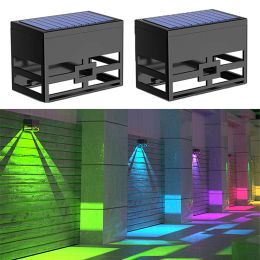 Decorations 2/4 Pcs Solar Wall Lamp Outdoor Waterproof Balcony Yard Street Garden Decoration Led Light RGB Solar Stairs Fence Lighting