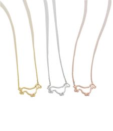 Fashion dachshunds pendant necklaces Dog frame pendant necklaces Lovely animal series plated gold necklaces for women5854488