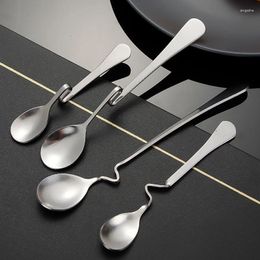 Coffee Scoops Restaurant Stir Soup Spoon Milk Tea Stirring Thickening Material Fashion Design Tableware Distortion El