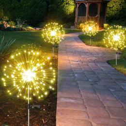 Decorations AlliLit Solar LED Firework Fairy Lights Outdoor Waterproof Garden Decoration Lawn Pathway Solar Lamp