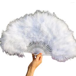 Decorative Figurines Unique Folding Fan Thickened Flexible 25 All-down Faux Feather Gift Dance Cheongsam Show