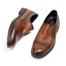 Dress Shoes British Style Men Office Formal Slip On Business Casual Loafers Fashion Breathable Soft Leather Moccasins