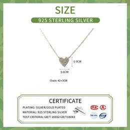 Pendants SOFTPIG Real 925 Sterling Silver Zircon Heart Pendant 18K Necklaces For Women Fine Jewellery Minimalist Light Luxury Accessories