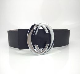 Designer Belt Luxury Gbuckle Belts Fashion Men Women Real Leather Belt Width 38cm Black Gold Silver Colour Buckles4323168