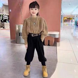 Clothing Sets Girls Spring Autumn Suit 2024 Comfortable Childrens Double Casual Pants Trend Fashion Two-piece Set