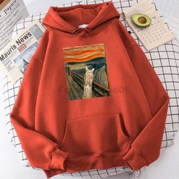 Men's Hoodies Sweatshirts The S Art Retort Cat Printed Mens Hoodies Simple Fleece Hoodie Street S-Xxl Hoody Casual Fashion Pullover Tops s d240429