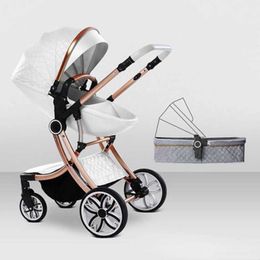 Strollers# Baby stroller 2-in-1 can be used for sitting and lying down. The has a high landscape two-way shock-absorbing four-wheel Q240429