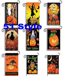 3045cm Halloween Garden Flags Pumpkin Ghost Party Home Decor Outdoor Hanging Polyester Garden Flags Halloween Decorations WX9039183107