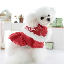 Dog Apparel Dress With Button Closure Stylish Cat Tang Suit Costumes Exquisite Details For Festive Year Dogs