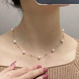 Natural Freshwater Pearl Sky Star Necklace for Women 2023 New Fashion High end Design Sense Collar Chain Temperament Neck Chain