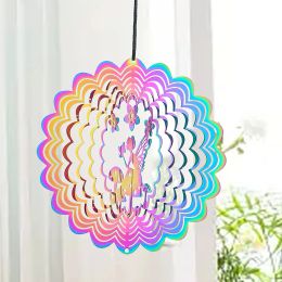 Decorations Gradient Colour Fairy Wind Spinner 3D Rotating Visual Effect Wind Chimes Catcher Pendant Aesthetic Home Garden Hanging Decoration