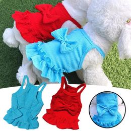 Dog Apparel Summer Pet Princess Dress Cotton Universal Cat Wedding Party Skirt Creative Wrinkled Clothes For Small Chihuahua Yorks