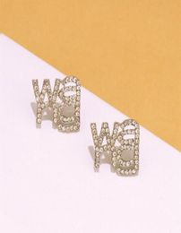 selling new products in South Korea bigbrand diamondencrusted letter earrings brooches design personality trendy minima9574552