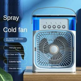 Electric Fans Portable Air Conditioning Fan 5-Hole Spray Humidified USB Quiet Mobile Air Conditioner Cooling Cooler Fan for Desktop Office d240429