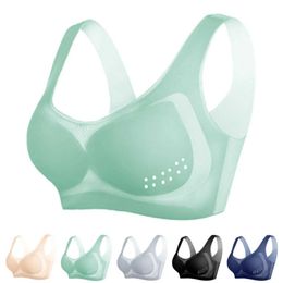 Bras Seamless Ice Silk Ultra Thin Bra for Womens Wireless Beautiful Back Vest Bra with Padded Sling Invisible Bra Built in 2024 Y240426