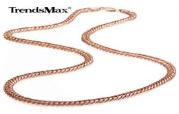 585 Rose Gold Necklace Curb Cuban Link Chain Necklace for Womens Girls Fashion Trendy Jewelry Gifts Party Gold 2226 inch GN1622935601