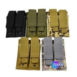 Protective Gears Outdoor Equipment Tactical Accessories Army Backpacks 9mm Pistol Magazine Pouch Tactical Double Molle Belt Dual Mag Bag Flashlight Howl YCCG