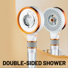 Set High Pressure 3 Modes Shower Head Rainfall Upgraded Double Sided Unique Bathroom Accessories Rainfall Adjustable Nozzle Sprayer