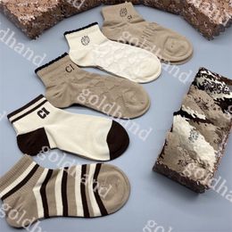 Designer New Mens Sock Stocking Fashion Cotton Knit Socks Summer Five Pairs Casual Sock With Box