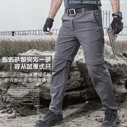 Men's Pants Summer Outdoors Quick Drying Men Thin Sports Detachable Two-piece Hiking Trousers Elastic Force