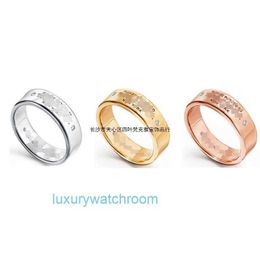 Women Band Tiifeniy Ring Jewelry Fashionable 925 Sterling Silver Plated Double Diamond Classic Rose Gold Set with Diamonds at Network Red Mens and Womens Matching Ri