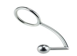 Stainless Steel Scrotum Cock Ring Butt Plug Anal Hook Double Stimulation of Anus and Penis Sex Toy for Men Male Sex Products8219867