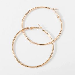 Stud 40Mm 60Mm 70Mm 80Mm Exaggerate Big Smooth Circle Hoop Earrings Brincos Simple Party Round Loop Bijoux For Women Jewelry Drop Deli Otqzx